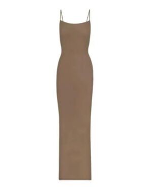 skims jelly sheer off the shoulder dress SKIMS Off The Shoulder Long Dress | Phoenix | Deep Neutral | Sheer Modal | M | Medium